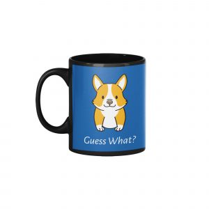 Ceramic Animal Cartoon Character Corgi Dog Coffee Mug, 350 ML (Black)