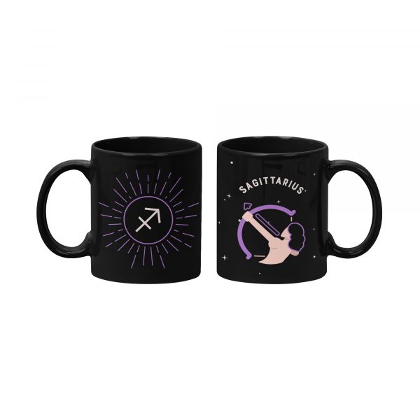 black sagittarius astrology mug with size 11oz