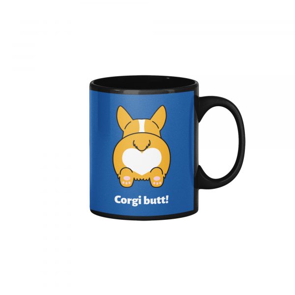 funny dog cartoon blue coffee mug with size 11oz