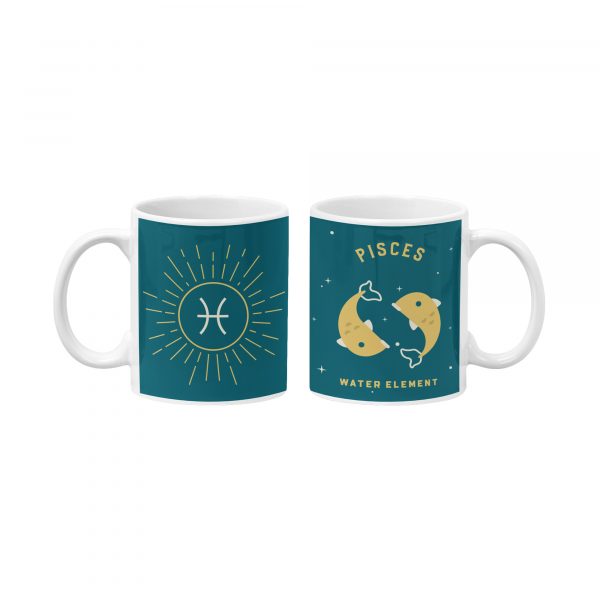 green pisces astrology mug with size 11oz