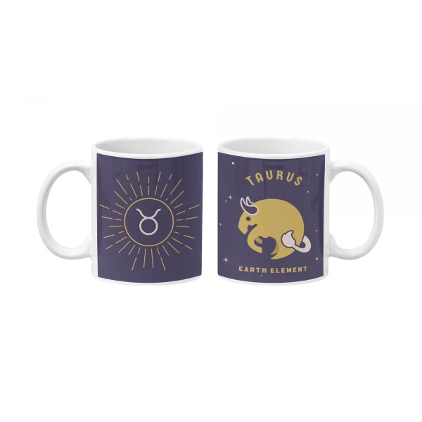 purple taurus astrology mug with size 11oz